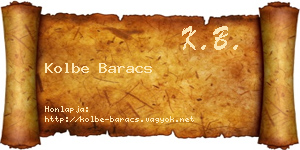 Kolbe Baracs névjegykártya